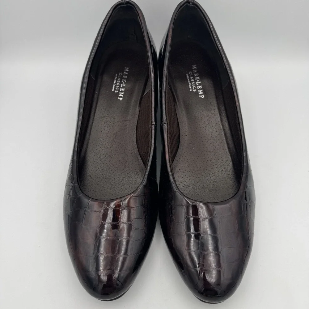 Mark Lemp Classics By Walking Cradle Croco‎ Embossed Leather Pumps Size 11 M